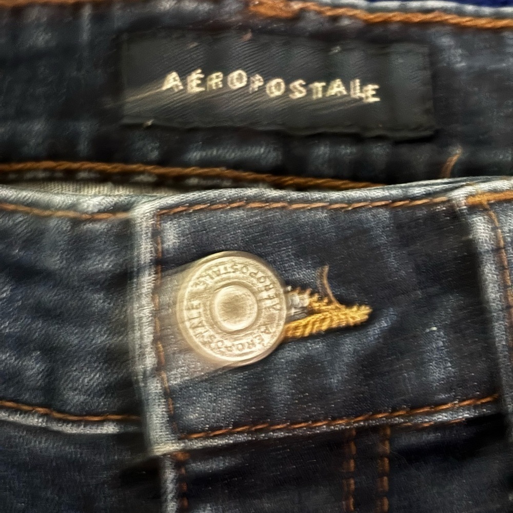 📦Aeropostale Navy Ripped Skinny Jeans - Picture 3 of 4
